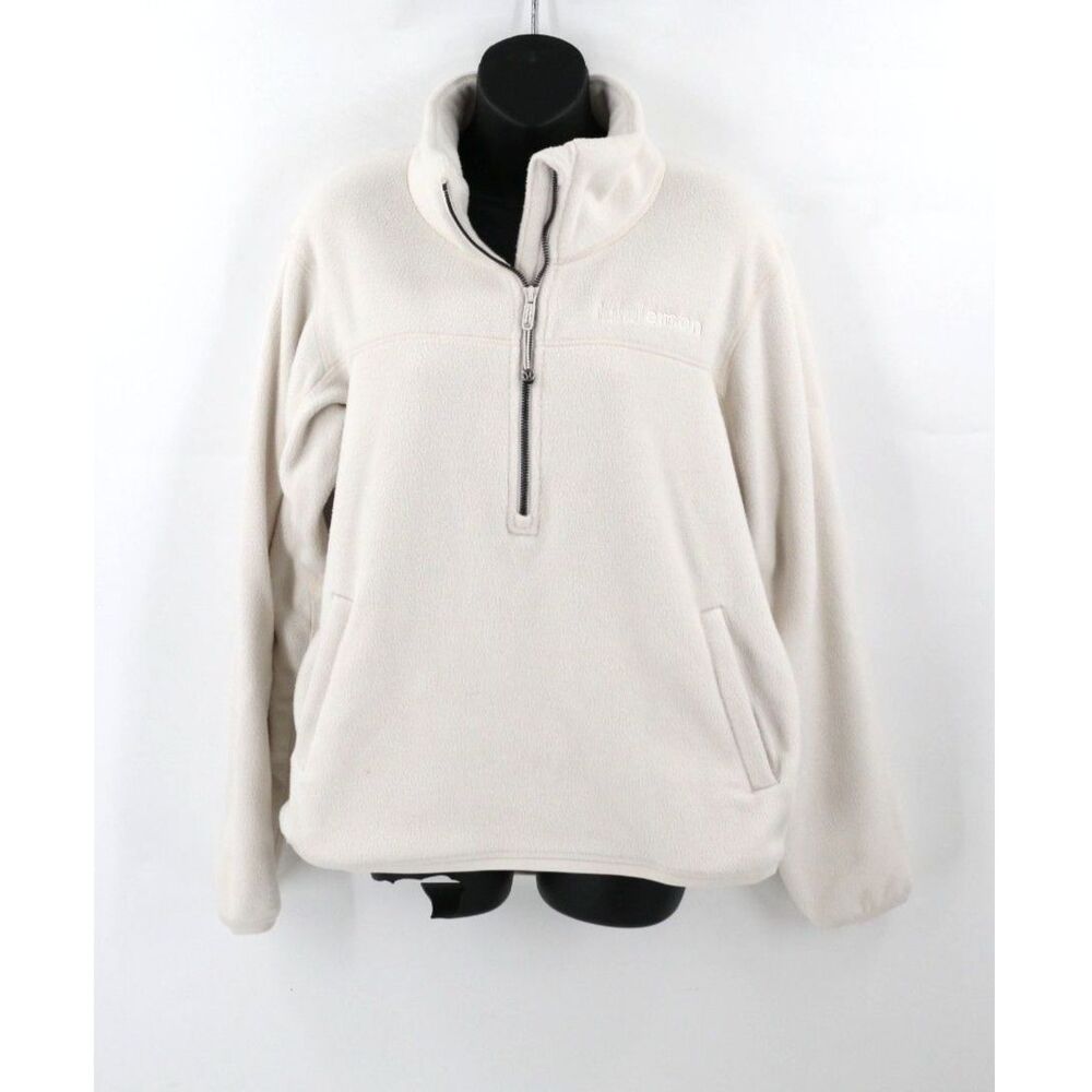 Lululemon Womens Oversized Fleece 1/2 Zip Pullover Size 6 Cream
